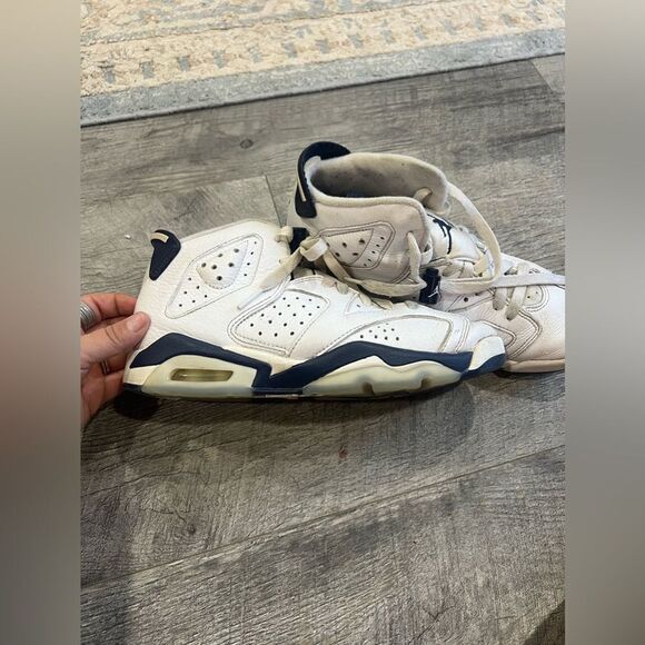 Nike Air Jordan 6 VI Retro Midnight Navy 2022 White Size 5.5Y - Picture 3 of 5
